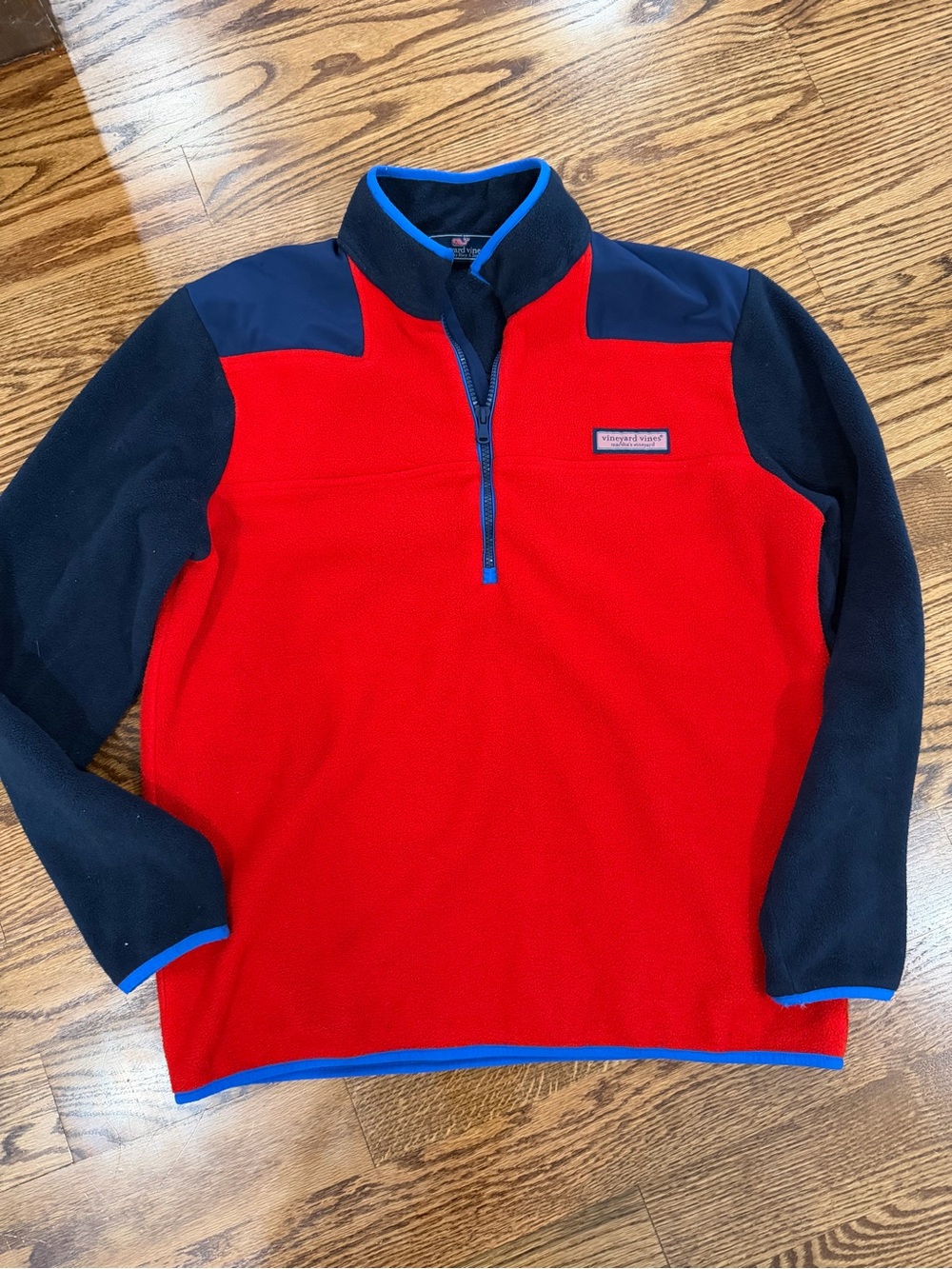 Vineyard Vines Red & Navy Quarter-Zip Pullover